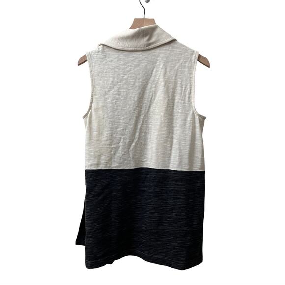 T by Talbots Cream and Gray Open Front Vest Size Small - Picture 5 of 5